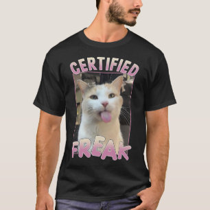 Gecertificeerde Freak Schattigee Cat Meme Lovers F T-shirt