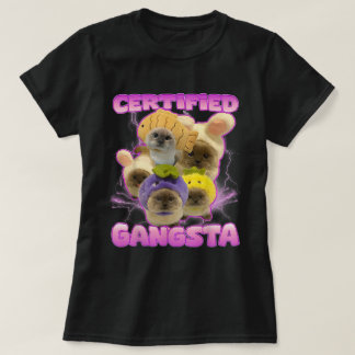 Gecertificeerde Gangsta Kawaii Cat Meme Girls Tien T-shirt