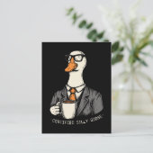 Gecertificeerde gekke gans briefkaart (Staand voorkant)