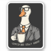 Gecertificeerde gekke gans sticker (Voorkant)