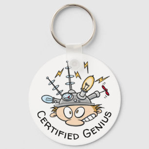 Gecertificeerde Genius Thinking Pet Funny Cartoon Sleutelhanger