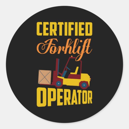 Gecertificeerde heftruck operator hefpakhuis ronde sticker (Voorkant)