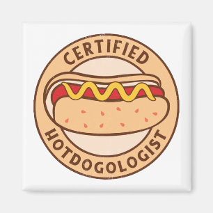 Gecertificeerde Hotdogoloog Funny Hot Hondenliefhe Magneet