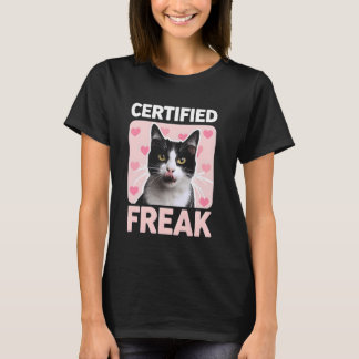 Gecertificeerde Kat Vrijer Fun Kitten Roze Harten  T-shirt