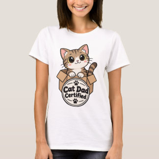 Gecertificeerde KattenPapa - Mooie Tabby Poes in D T-shirt