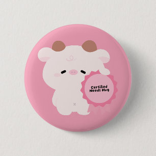 Gecertificeerde Koe Die Knuffel Nodig Heeft Ronde Button 5,7 Cm