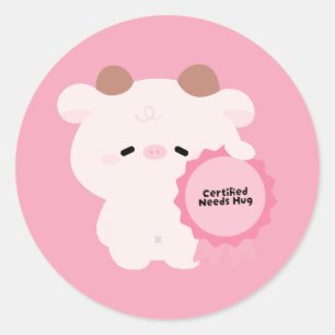 Gecertificeerde Koe Die Knuffel Nodig Heeft Ronde Sticker