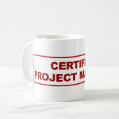 Gecertificeerde koffie-Mok voor projectmanager Koffiemok (Voorkant links)