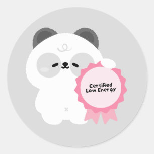 Gecertificeerde Lage Energie Panda Ronde Sticker