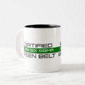 Gecertificeerde Lean Six Sigma Green Belt 11oz Tweekleurige Koffiemok (Voorkant links)