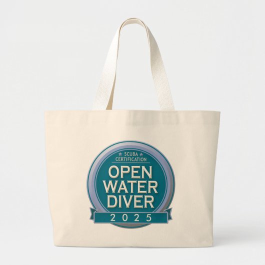  gecertificeerde open water duiker grote tote bag (Voorkant)