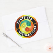 Gecertificeerde Pickleball Lover 1 opties Ronde Sticker (Envelop)