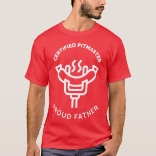 Gecertificeerde Pitmaster Proud Father Funny Fathe T-shirt