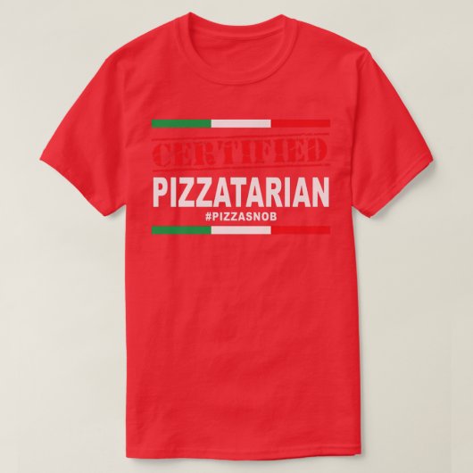 Gecertificeerde Pizzatarian Pizza Snob Lover Slice T-shirt (Design voorkant)