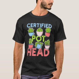 Gecertificeerde potkop voor een vetplant en tuin t-shirt