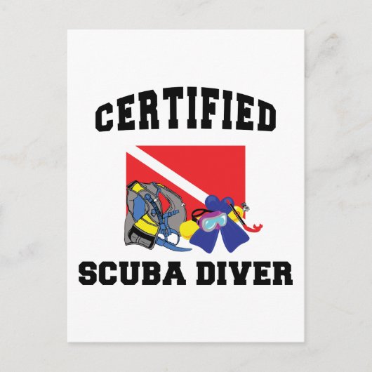 Gecertificeerde SCUBA-server Briefkaart (Voorkant)