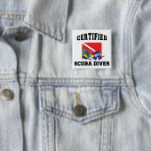 Gecertificeerde SCUBA-server Vierkante Button 5,1 Cm (In situ)