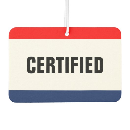 Gecertificeerde service voor autoverkoop -  luchtverfrisser (Voorkant)