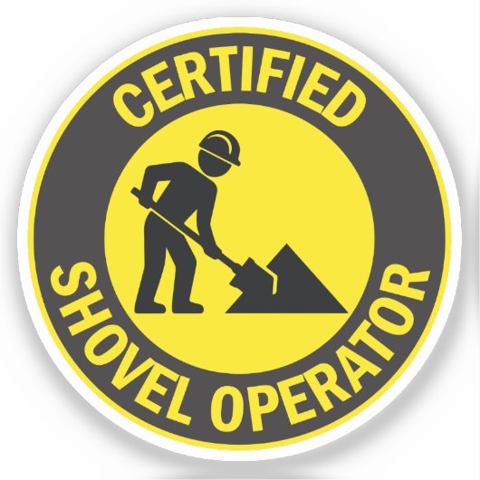 gecertificeerde shovel-operator sticker (Voorkant)