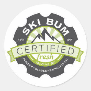 Gecertificeerde skibum ronde sticker