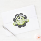 Gecertificeerde skibum ronde sticker (Envelop)