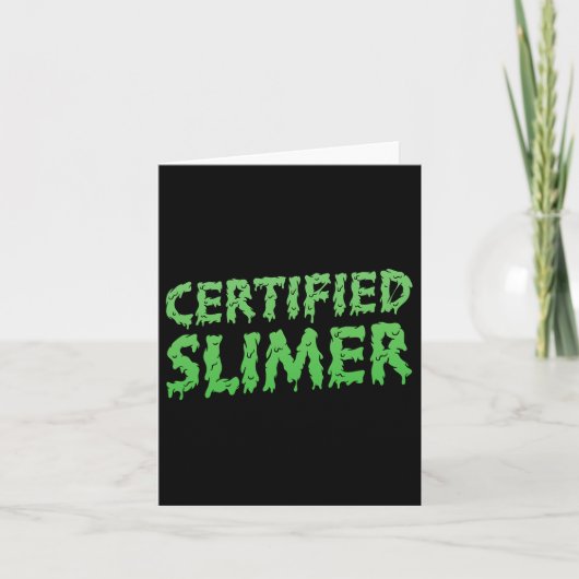 Gecertificeerde Slimer Halloween Slime-tekst Kaart (Voorkant)