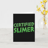 Gecertificeerde Slimer Halloween Slime-tekst Kaart (Gele Bloem)
