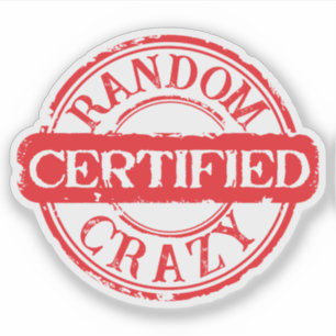 Gecertificeerde stempel willekeurige gekke aangepa sticker