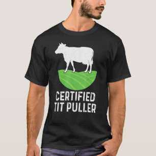 Gecertificeerde tiettrekker melkveehouderij vintag t-shirt