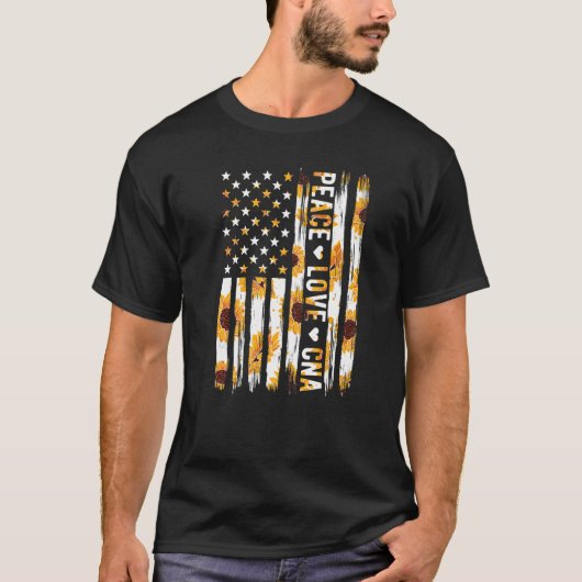 Gecertificeerde verpleegassistent Amerikaanse vlag T-shirt (Voorkant)