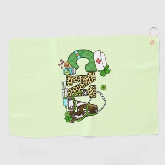 Gecertificeerde verpleegassistent St. Patrick's Golfhanddoek (Horizontaal)
