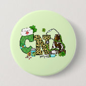 Gecertificeerde verpleegassistent St. Patrick's Ronde Button 7,6 Cm (Voorkant)