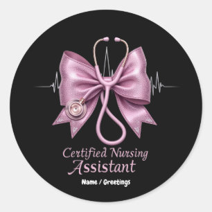 Gecertificeerde verpleegkundig assistent CNA Coque Ronde Sticker