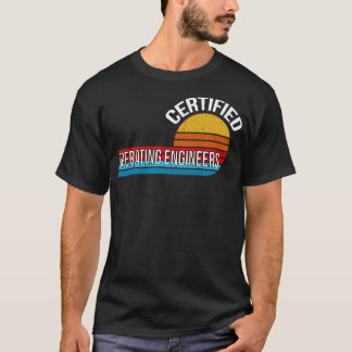 Gecertificeerde werktuigkundigen retro job ti t-shirt