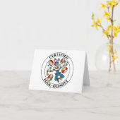 Gecertificeerde wolloog! - Een April Fools Design Kaart (Gele Bloem)