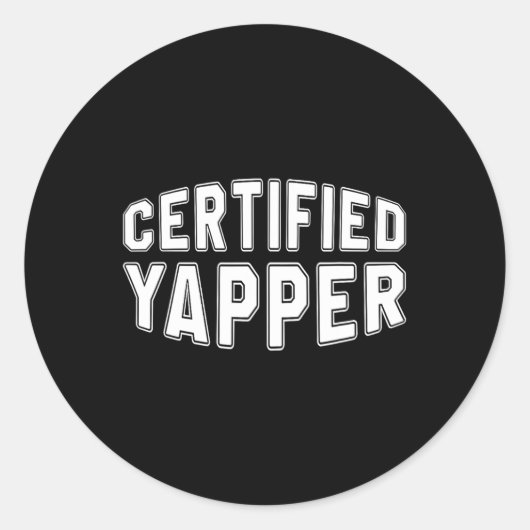 Gecertificeerde Yapper Funny Professional Yapper Ronde Sticker (Voorkant)