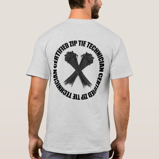 Gecertificeerde Zip-Stropdas technicus T-shirt (Achterkant)