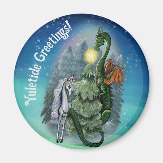 Gechanteerde kerstboom magneet (Voorkant)