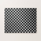 Gecheckt geborsteld staal legpuzzel (Horizontaal)