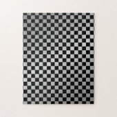 Gecheckt geborsteld staal legpuzzel (Verticaal)