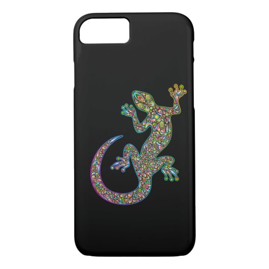 Geck Gecko Psychedelic Design iPhone 7 hoesje (Achterkant)