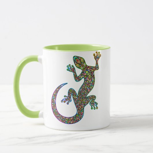 Geck Gecko Psychedelic Design Mok (Links)
