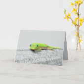 Gecko-allround wenskaart kaart (Gele Bloem)
