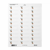 gecko avec étiquette de guitare (Feuille entière)