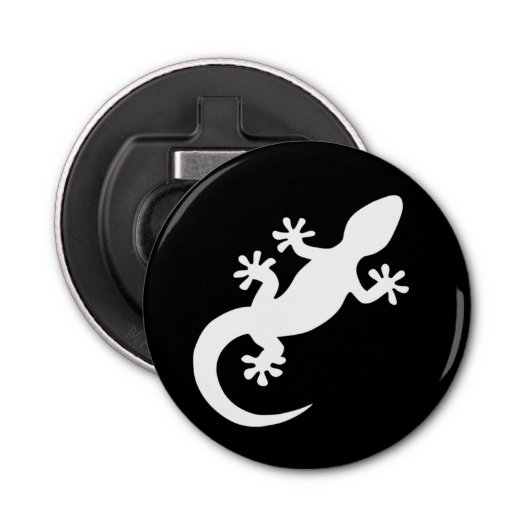 Gecko blanc button flesopener (Voorkant)