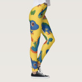 Gecko Blauw Retro Kleurrijk Gepersonaliseerd Patro Leggings (Rechts)
