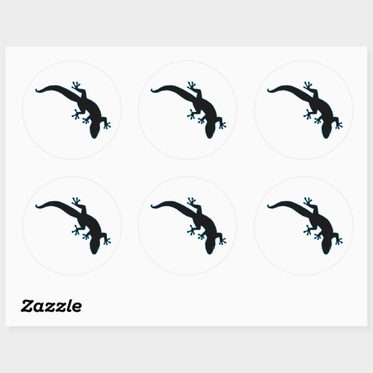 GECKO Blue Outline Ronde Sticker (Vel)