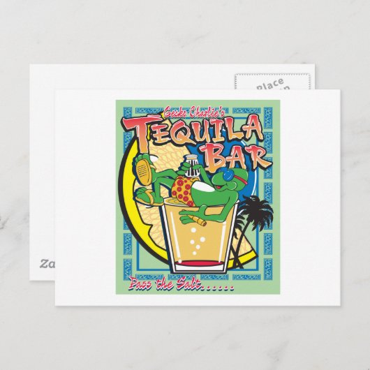 Gecko Charlies Margarita Bar Briefkaart (Voorkant / Achterkant)