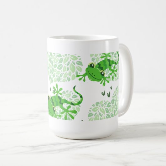 Gecko Coeurs verdure Mug (Devant droit)
