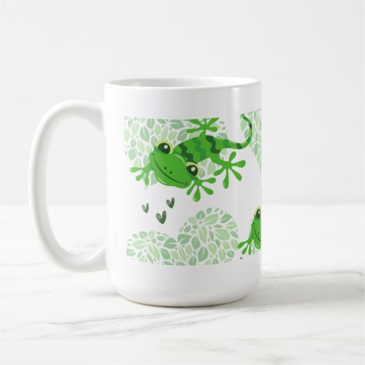 Gecko Coeurs verdure Mug (Gauche)